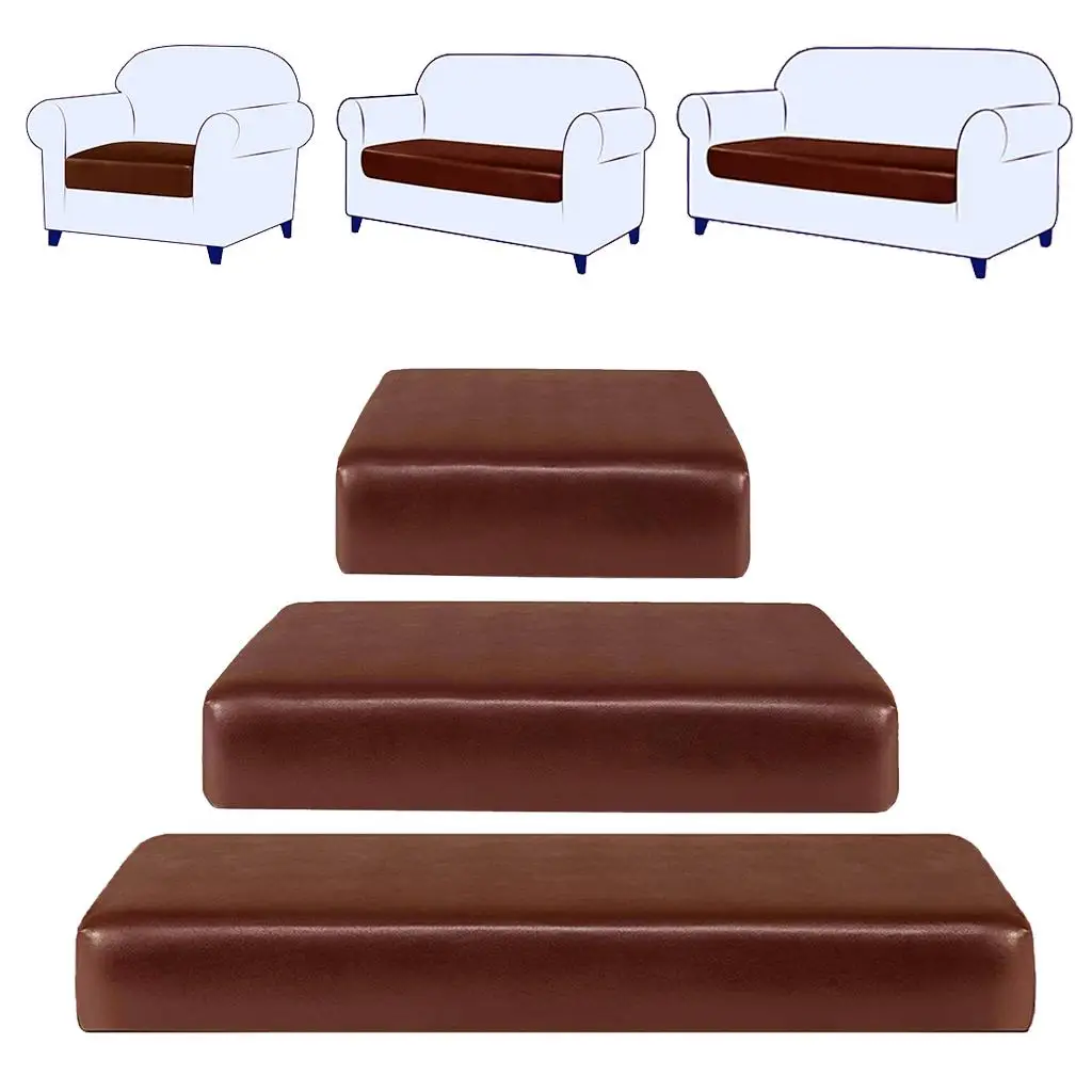 Soft Sofa Seat Cushion Cover High Stretch Universal With Elastic Bottom Furniture Sofa Cushion Protector PU Leather Home Decors Soft Sofa Seat Cushion Cover High Stretch Universal With Elastic Bottom Furniture Sofa Cushion Protector PU Leather Home Decors