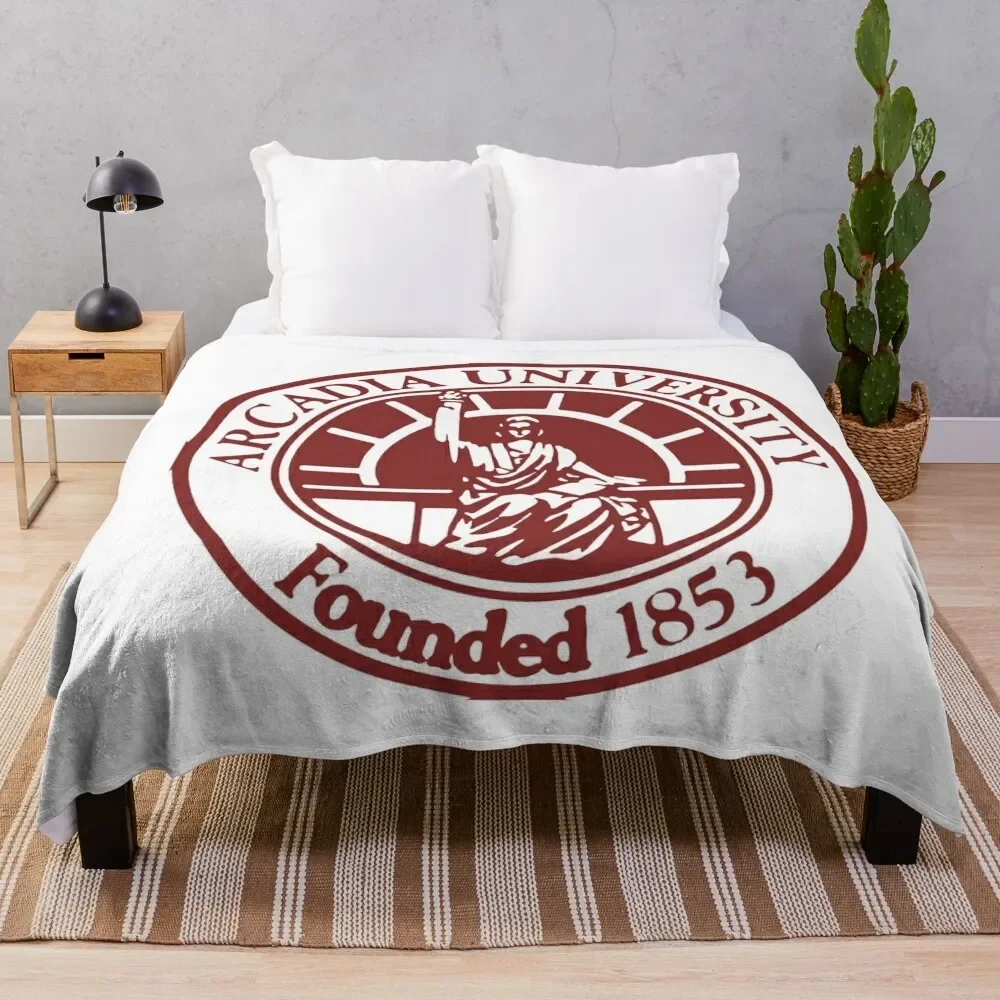 

arcadia university seal Throw Blanket Retros Hairys Blankets