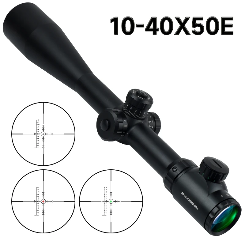 

10-40X50 Hunting Scopes Side Wheel Parallax Adjustment Optics Riflescope Red and Green Dot Sight for Military Scopes
