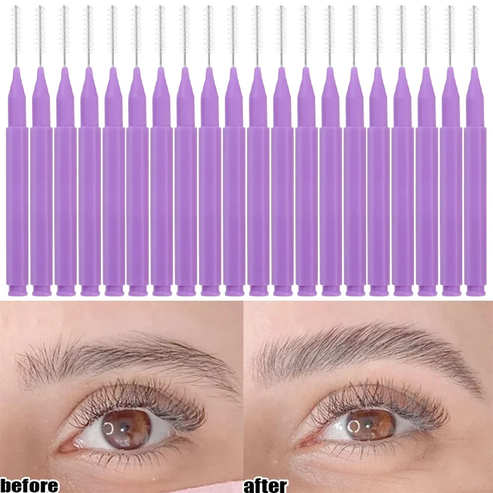 Makeup Brush Set Makeup Brush Eyelashes Brush Eyelash Brush Eyelash Removal Brush Eyelash Cleaner Brush Makeup Tool Set Makeup Tool Disposable Mini Eyebrow Brush 50pcs Portable Eyelash Brow Lifting Brushes Applicators Eyelash Comb Lash Extension Beauty Brush