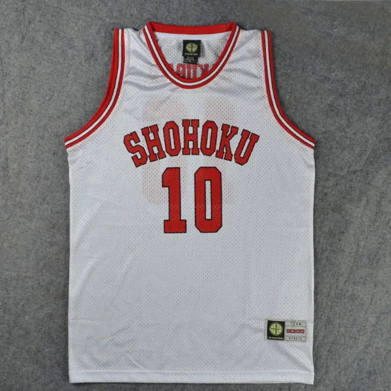 

Anime Cosplay Costumes Shohoku High School No.10 Hanamichi Sakuragi Cosplay Top Vest Basketball Jersey