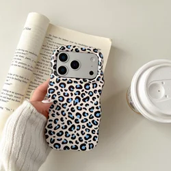 Leopard Print Wave Edge Shockproof Phone Case - Stylish and Durable Hard Cover - iPhone 15 (Black)