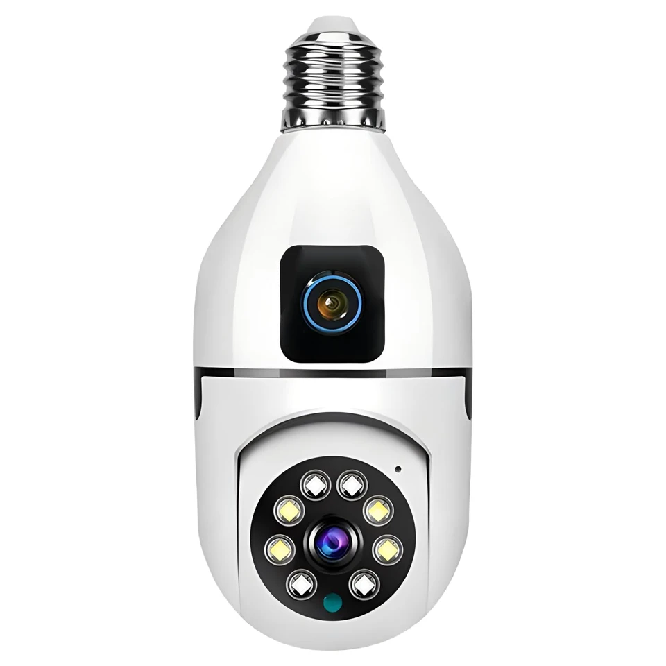 WiFi Bulb Camera Dual Lens Security Monitor