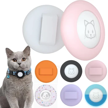 Airtag Cat Collar Holder, Small Air tag Cat Collar Holder Silicone Case Cover for Cat Dog Pet Collar Harness Loop