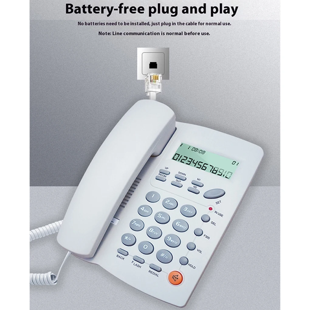 Corded Desk Phone with Caller ID Display