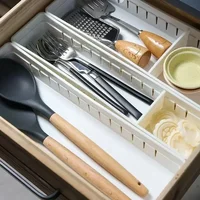 Kitchen Drawer Organizer Cutlery Storage Box Cabinet Organizer with Built-in Divider Board Utensil Storage Box for Drawers 1