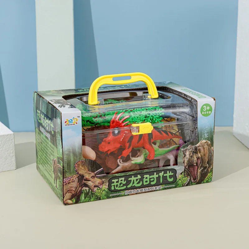 Simulated Jurassic Dinosaur Tyrannosaurus Era Scene Puzzle Toy Set Cognitive Animal Model Children's Birthday Gift