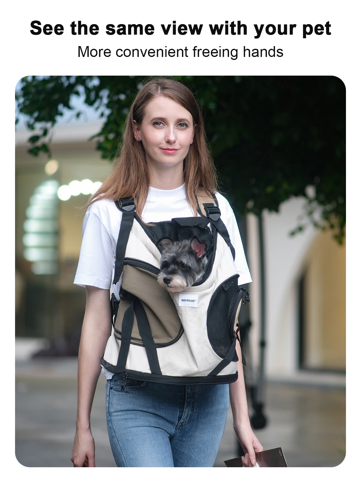 Pet Carrier Bag Puppy Kitten Travel Chest Sling Bag Pet Front Cat Dog Carrier Breathable Canvas Portable Backpack Cross Shoulder Strap