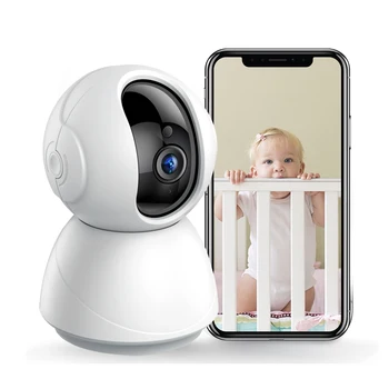 Sdeter 베이비 모니터 카메라, 와이파이 무선 야간 투시경, 자동 추적 감시 보안 IP 캠, 전화 앱 포함, 2K, 4K