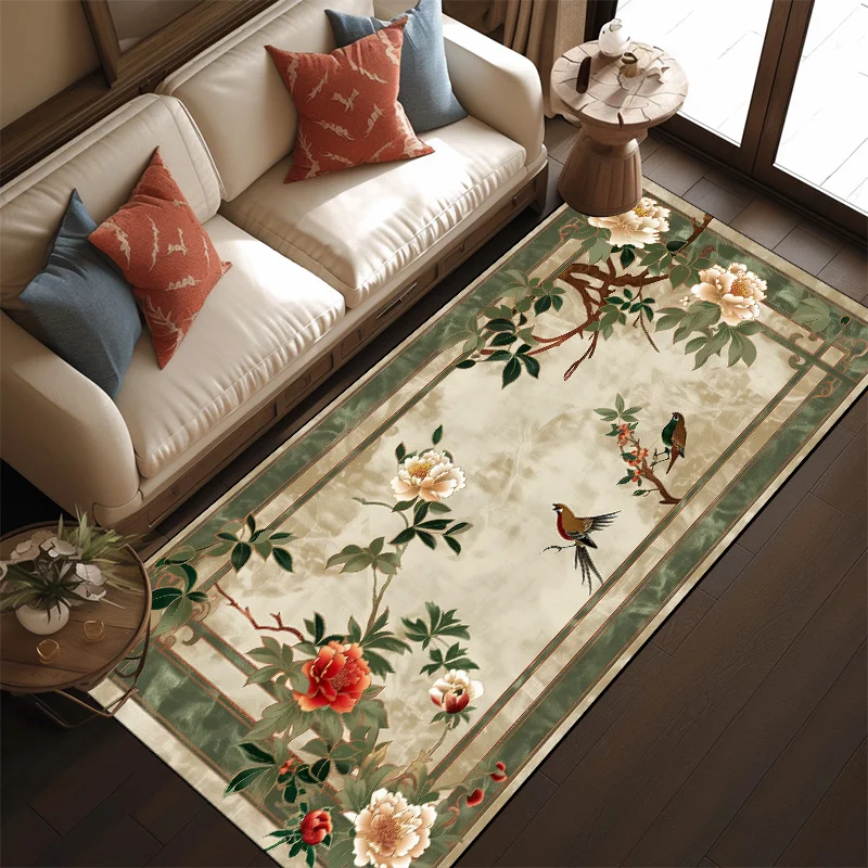 European Style Flower Pattern CARPET FOR LIVE ROOM 200x400cm Large Size Floor Mats Washable Non-slip Flannel Rugs Customizable 2