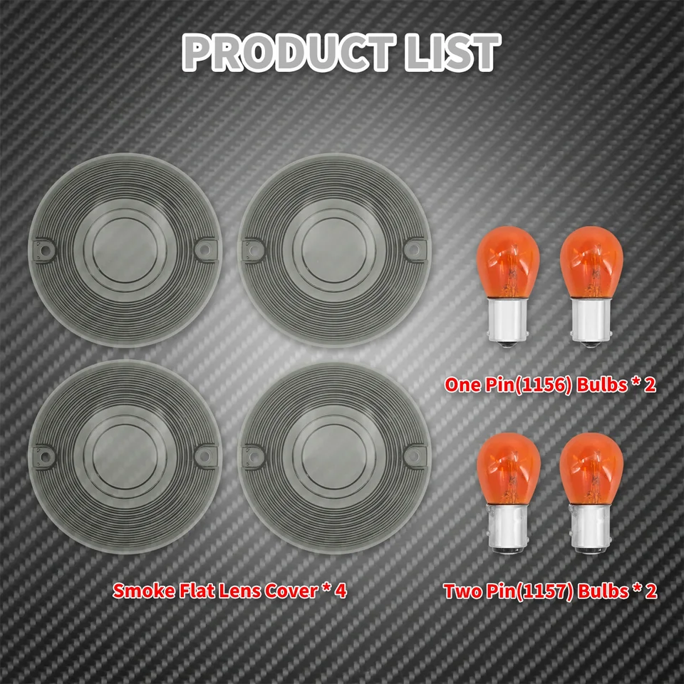 Copriluce Fumo Per Harley Davidson - 4 Pezzi Per Freccie Proiettile, 2000-2023 Modelli - Foto 6