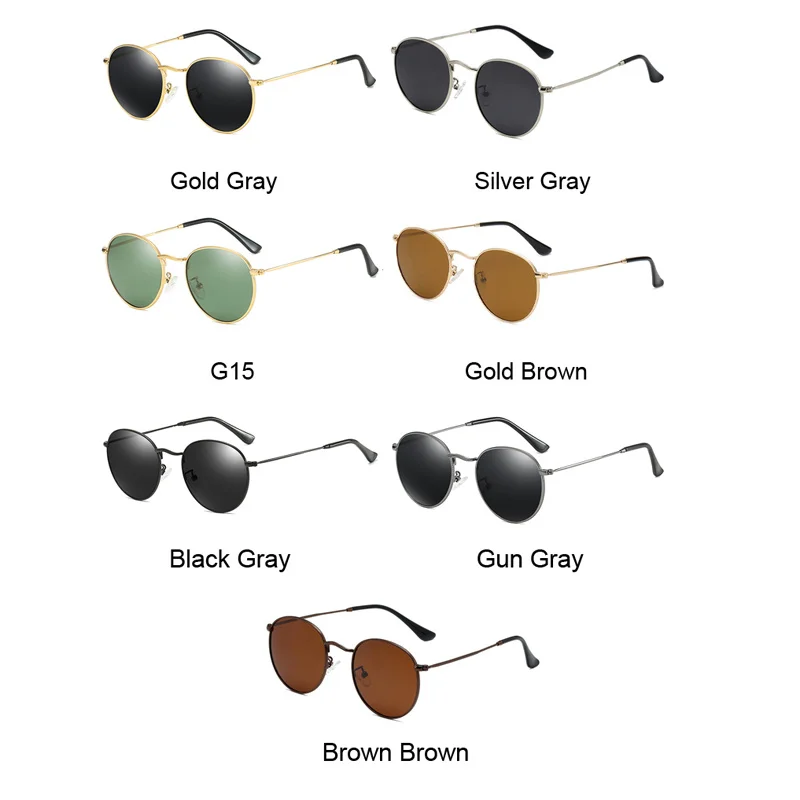 Classic Round Polarized Sunglasses Man Brand Designer Retro Sun Glasses Male Shades Vintage Small Frame Driving Oculos_voghion.com