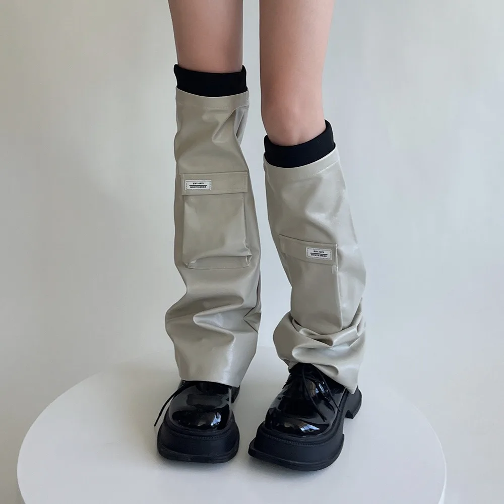 

Lace Leather Leg Covers New Knee High Y2K Leg Warmers Cozy Soft Ankle Warmer Women Girls