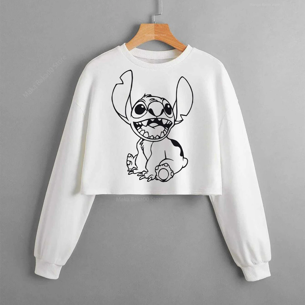 Disney-Sudadera corta con estampado de Stitch para niña, Jersey informal de  dibujos animados, Top de primavera y otoño, novedad de 2023 - AliExpress