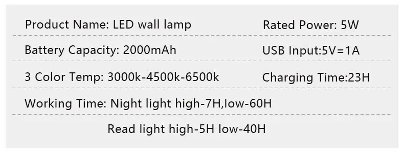 Lámpara Led de pared con Control táctil, luz nocturna portátil inalámbrica con recarga USB.