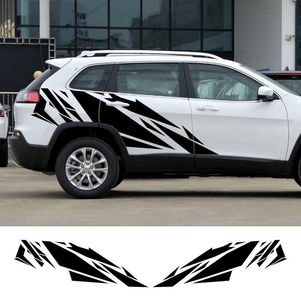 

Car Door Side Stickers For Jeep Cherokee XJ WJ WK2 KL WK ZJ I Sport Stripes Stryling Vinyl Film Decals Auto Tuning Accessories