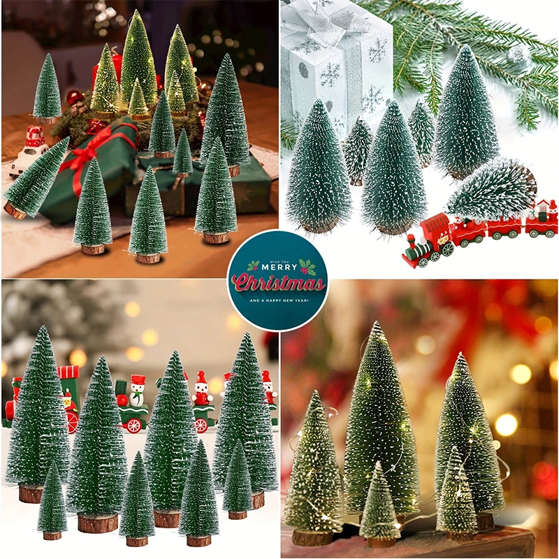 Christmas tree ornaments Artificial Mini Wooden Christmas Tree Small Cedar Pine For Home Room Decor Halloween Party New Year Navidad Ornaments