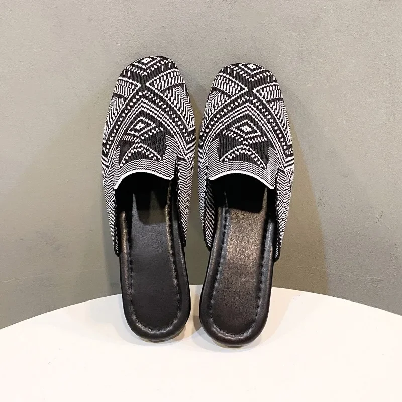 

Large Size Cotton Women's Modern Slippers Flat with Women's Shoes on Sale 2024 Summer Solid Mules Slippers Zapatillas De Mujer