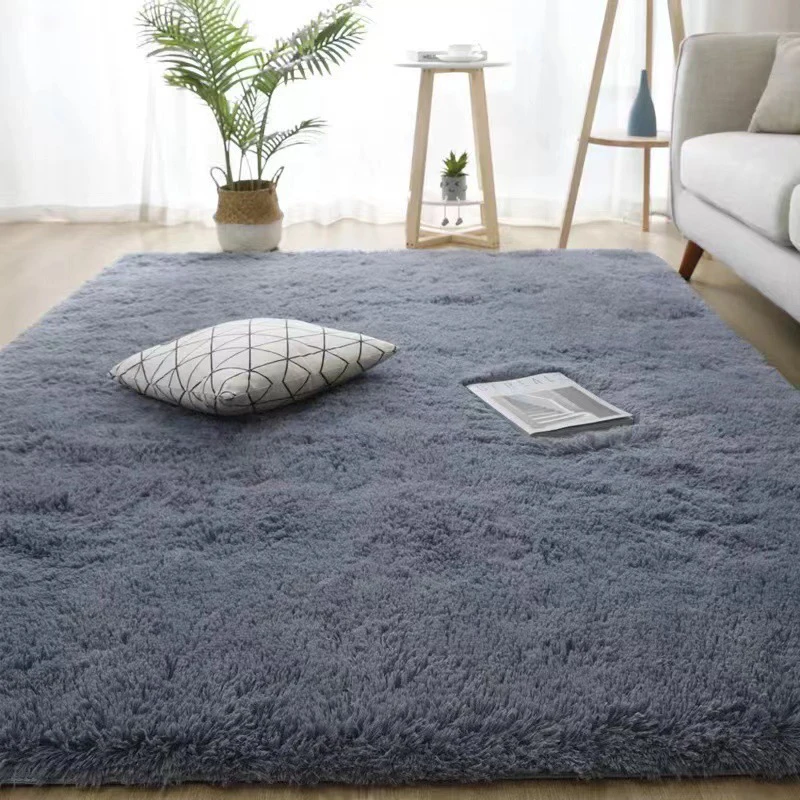 Modern Shag Area For Bedroom Rugs For Living Room Indoor Floor Carpet Beside For Kids Girls Teens Low Pile Rug Decor Dark Grey 3