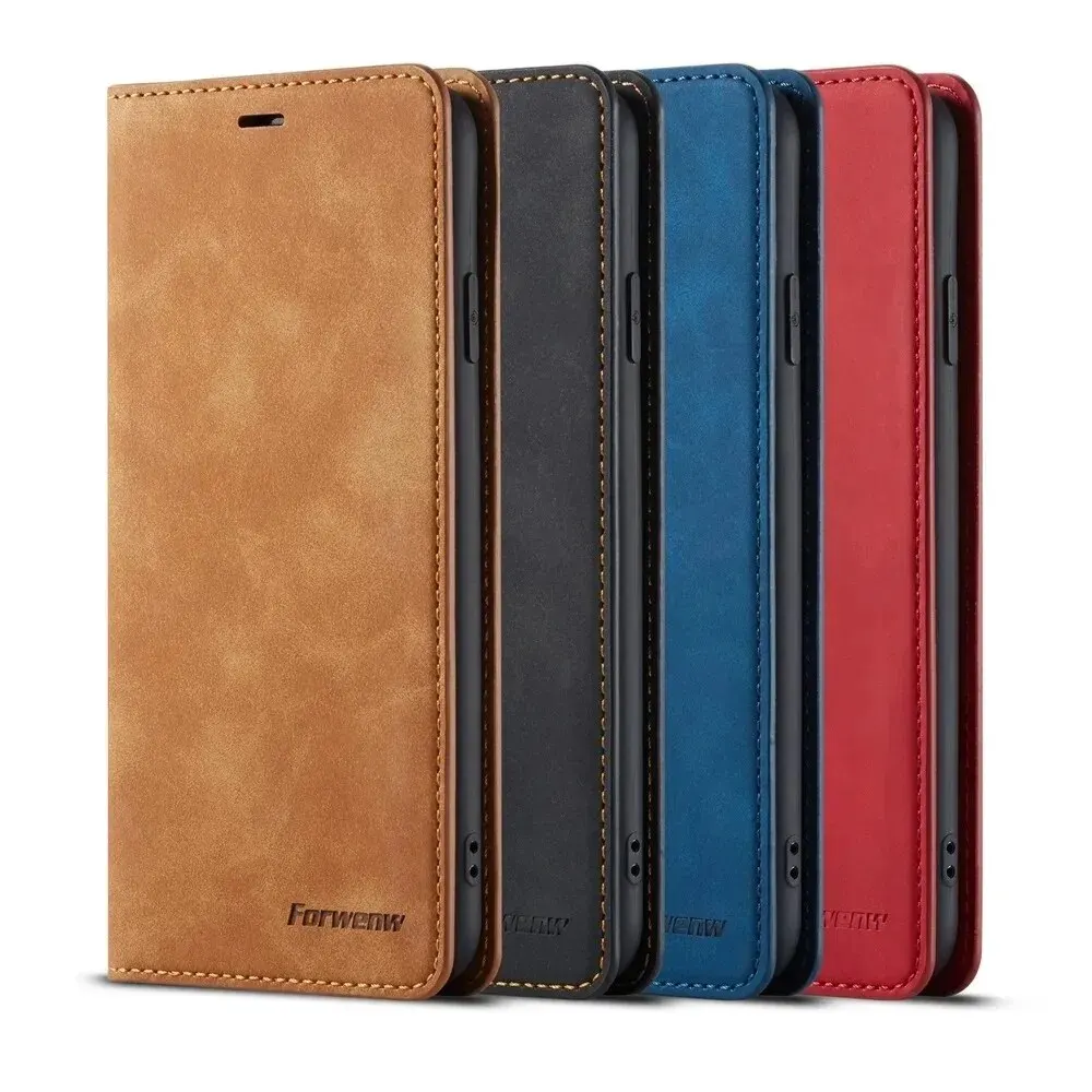 Luxurious Thin Suede Leather Wallet Case with Strong Magnetic Closure