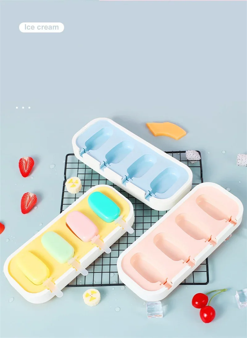 Description Picture 3 of itemCartoon Animals Silicone Ice Cream Mold Easy Popsicle Molds with Lid and sticks DIY Homemade Ice Lolly Ice Cream Bar Pop Molds