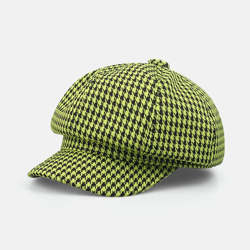 New Fashion Plaid Newsboy Hat for Women Winter Cap Macaron Style Cadet cap