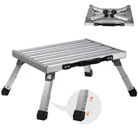 VEVOR Home Folding Platform Step Adjustable Height Utility Portable Steps Stool with Wide Anti-Slip Surface Supports Up 1000lbs 1