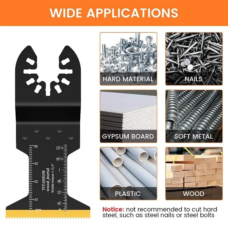 24/18/12/8PCS Titanium Oscillating Blades Multitool Oscillating Saw Blades Tools Accessories for Wood Hard Material Metal