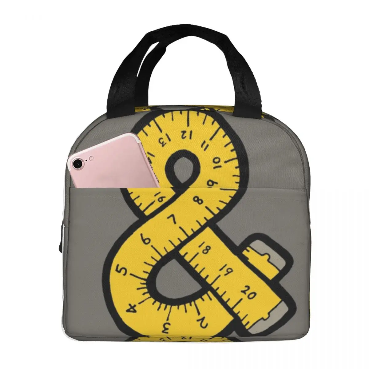 

Измерительная лента Ampersand, термоизолированная сумка для ланча, изолированная сумка для бенто, многоразовая эритронепроницаемая сумка для ланча, сумка для колледжа