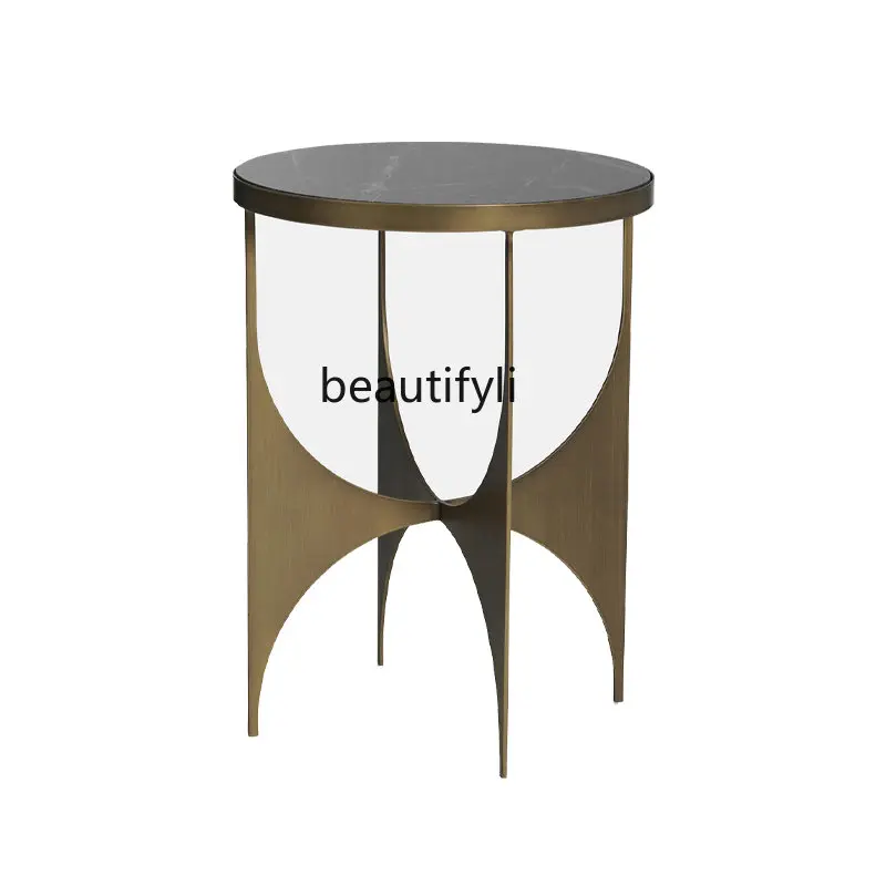

Nordic Mild Luxury Marble Side Table Soft Design Model Room Living Room Corner Table Creative Small Apartment Side Table
