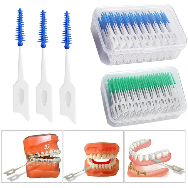 Interdental Silicone Brushes 200 Units Dental Toothpicks Brush Between  Teeth Silicone Toothpicks With Thread Oral Cleaning Tools - AliExpress