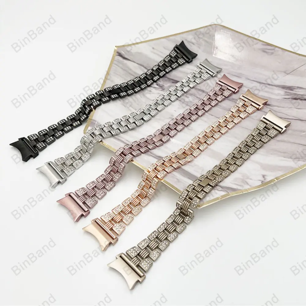

For Samsung Galaxy Watch 4 Classic 42mm 46mm strap double row diamond metal strap Galaxy Watch 5 40mm 44mm for women watch band