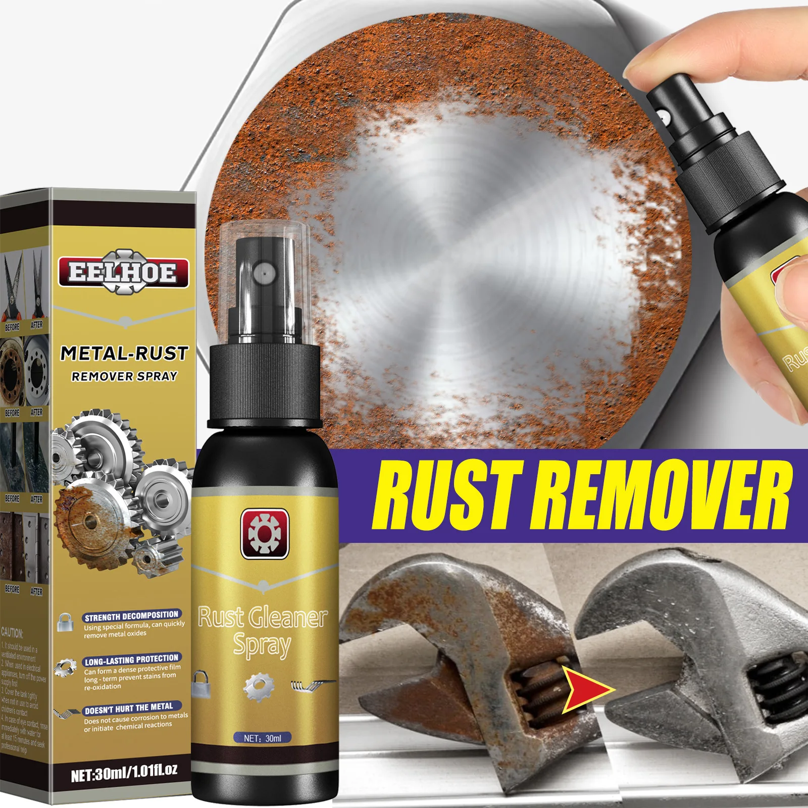 30ML Multifunctional Rust Remover Polisher Surface Polisher Rust Remover  Stainless Steel Polisher Car Wheel Rust Remover