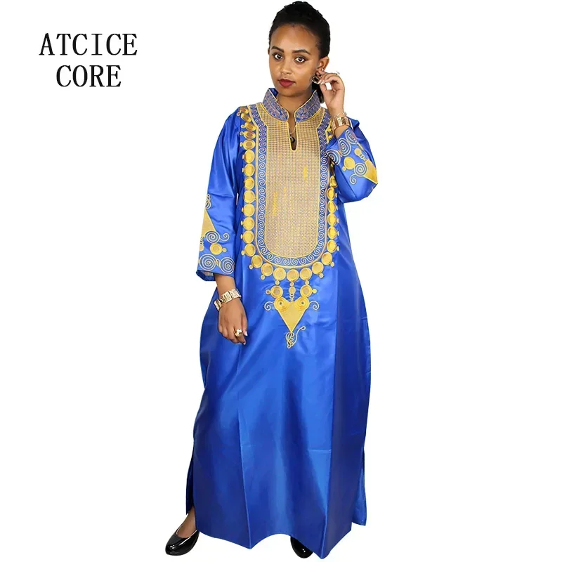 African Dress For Woman Soft Material Big Embroidery Design Long Dress