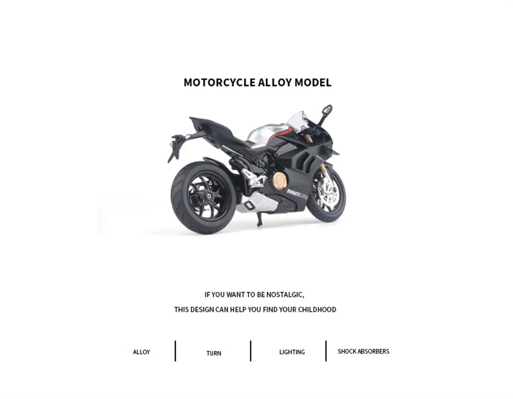 Ducati V4S Motorcycle Model Iocomotive Toy With Light Simulation Children'S Diecast Toy Car Christmas Gift Car Decoration 30 Ducati V4S Motorcycle Model Iocomotive Toy With Light Simulation Children'S Diecast Toy Car Christmas Gift Car Decoration