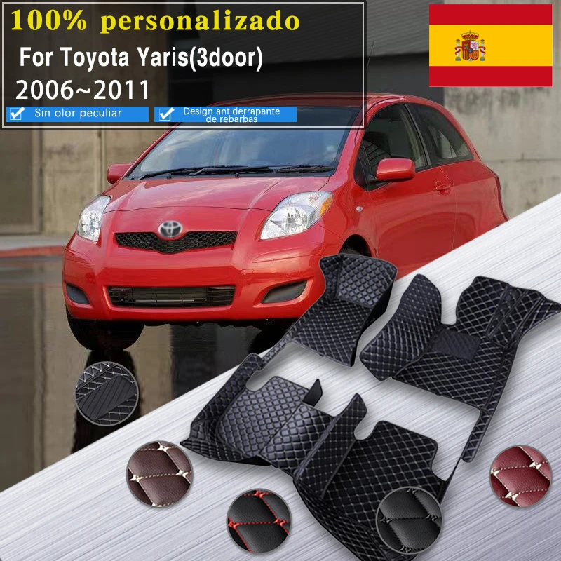 Alfombrillas de coche para Toyota Vitz Yaris XP90 2006 ~ 2011 3 puertas Sport Hatchback almohadillas impermeable cubierta de suelo de coche| | - AliExpress