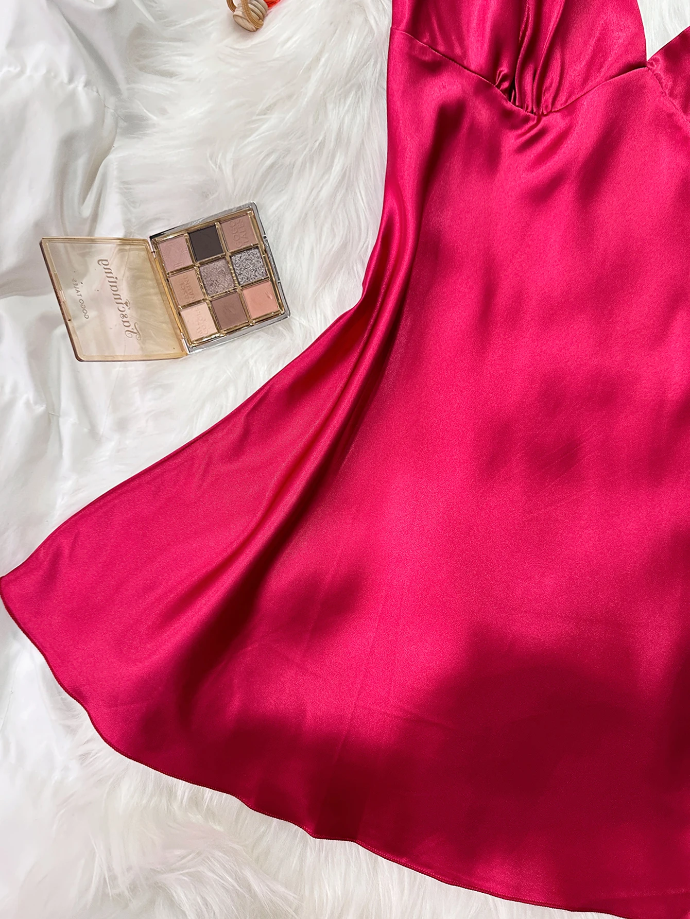 New Sexy Satin Women's pajamas Silk Summer Ice Silk Home Wear Sexy Halter Dress Fashion Solid Color Silk Dresses