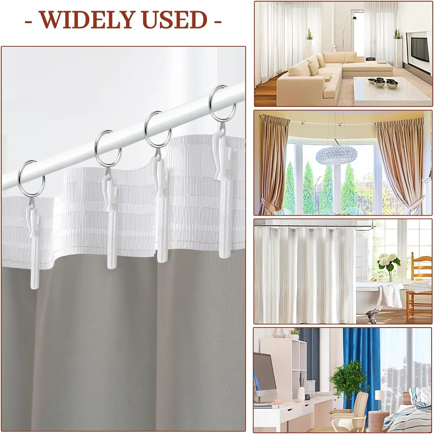 80 Pcs Curtain Lift Hooks Adjustable Retractable Extended Plastic S For Home Office Accessories