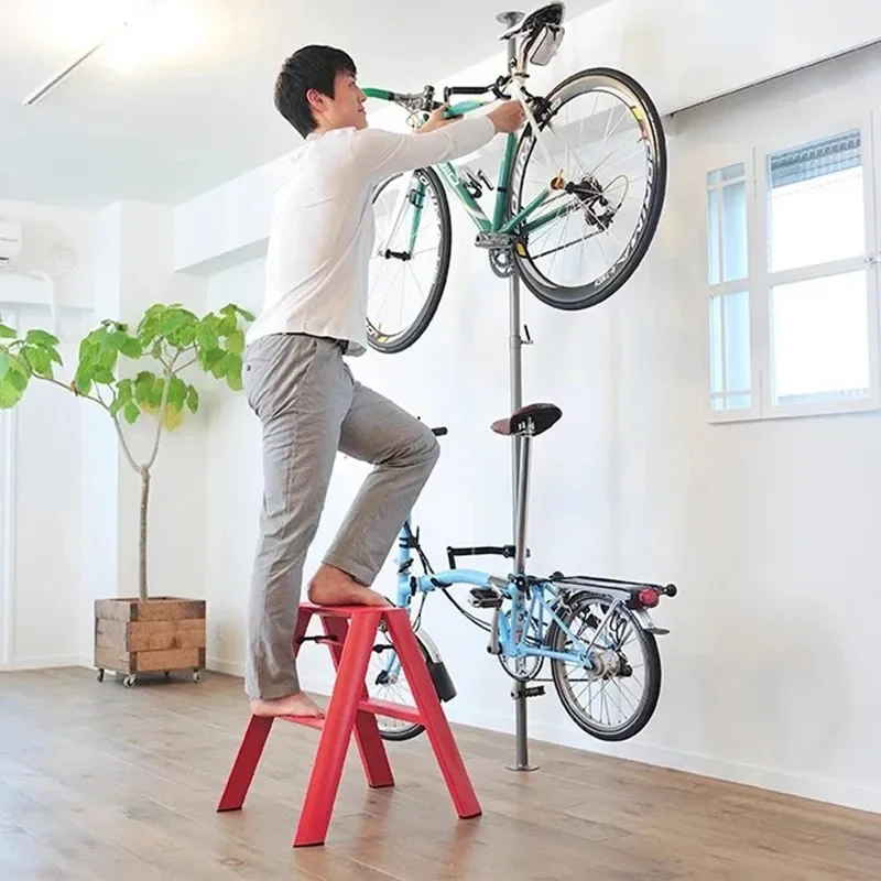 Aluminium Alloy Folding Ladder Stool Portable Multifunctional Step Stools Multilayer Anti-Slip Counter Chair Kitchen Furniture
