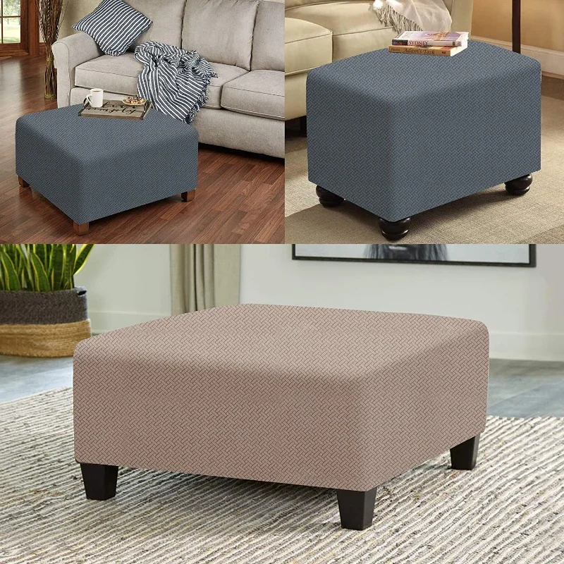 Premium Stretch Ottoman Slipcovers - Soft, Durable Fabric Protector