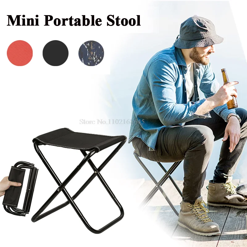 

Mini Portable Outdoor Folding Chair Camping Stool Fishing Chair Nature Hike Portable Ultralight Tourist Subway Seat For Outdoor