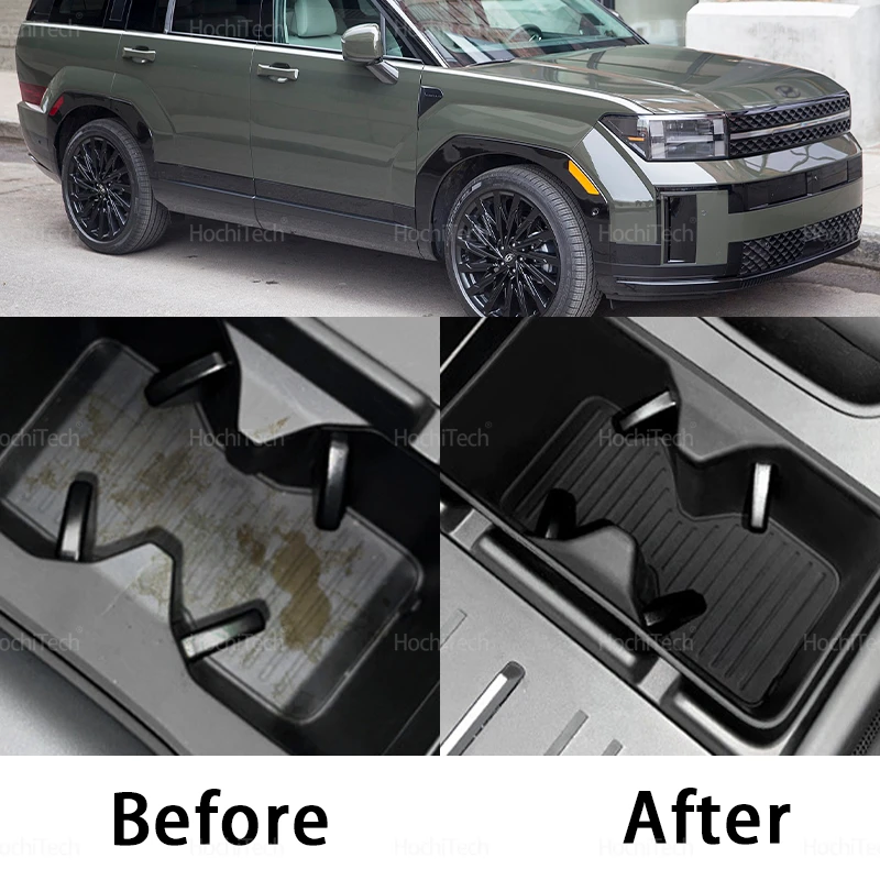 현대 산타페 MX5 2024-2026용 미끄럼 방지 차량용 물컵 홀더 중앙 제어 내부 액세서리 음료 홀더 수납 트레이