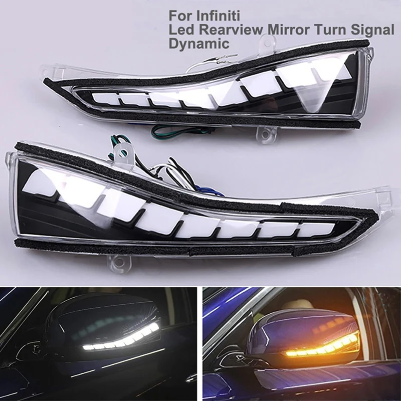 

Car Side Mirror Indicator Dynamic LED Rearview Turn Signal Light For Infiniti Q30 Q50 Q60 Q70 QX30 QX50 QX60 QX70