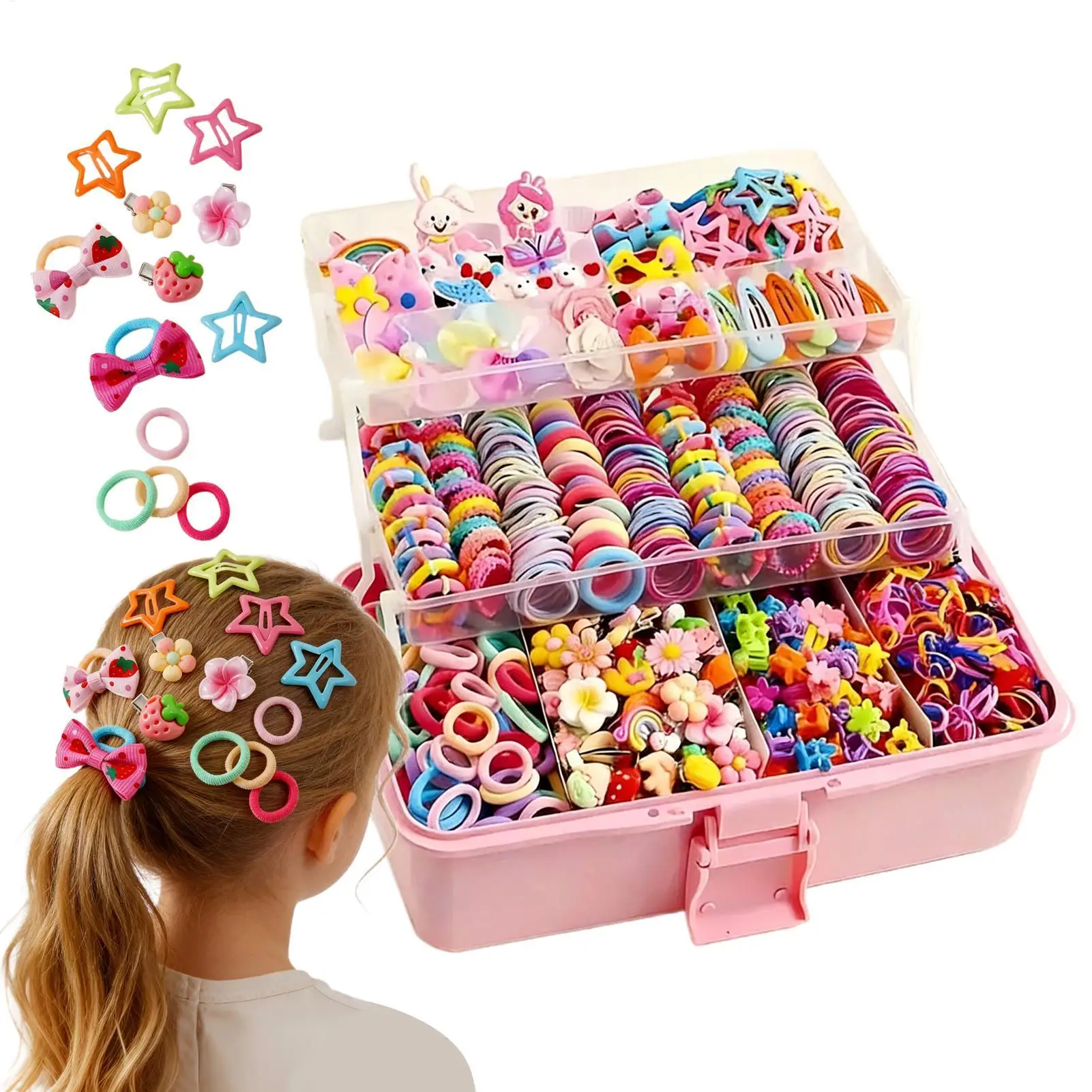 Haarschmuck für Mädchen, elastische Haarspangen, Haarschmuck-Set für Mädchen, ideal als Karnevals-, Geburtstags- oder Weihnachtsgeschenk, Kleid_voghion.com