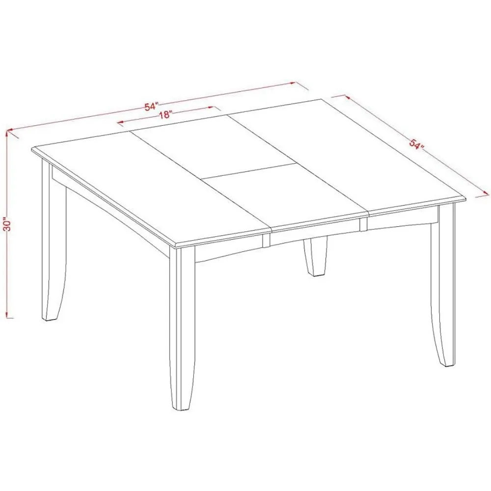 Modern Dining Table Set 9 Pcs Square Wooden Table Butterfly Leaf 8 Kitchen Dining Chairs Kitchen Set