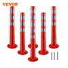 VEVOR 6 Pack /12 Pack Traffic Delineator Posts Flexible Channelizer Cone 30 Inch Spring Post Flexible PU Reflective Band Design 1