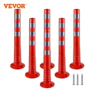 VEVOR 6 Pack /12 Pack Traffic Delineator Posts Flexible Channelizer Cone 30 Inch Spring Post Flexible PU Reflective Band Design 1