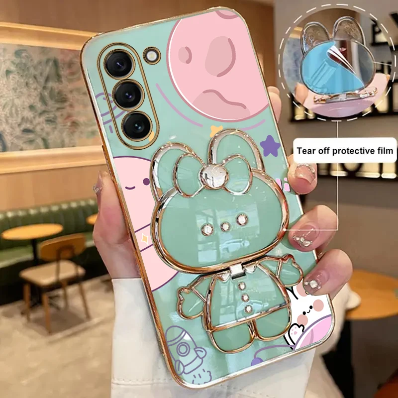 S 21 23 Planet Spiegel Kaninchen Telefon Halter Fall Auf Für Samsung Galaxy S23 S21 S20 S22 S24 S10 Hinweis 10 20 plus Ultra S21 Fe Abdeckung – Detail 13