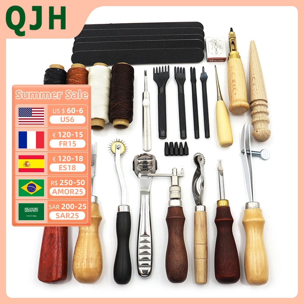 DIYLeatherCraftToolsKitHandStitchStitchingPunchingCarvingWork