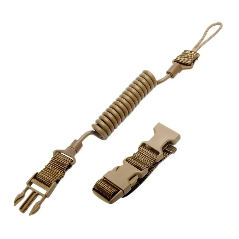 Military Tactical Lanyard Multi-purpose Spring Lanyard Pistol Secure Rifle Sling Strap Shooting Hunting Gun Accessories elastic lanyard rope